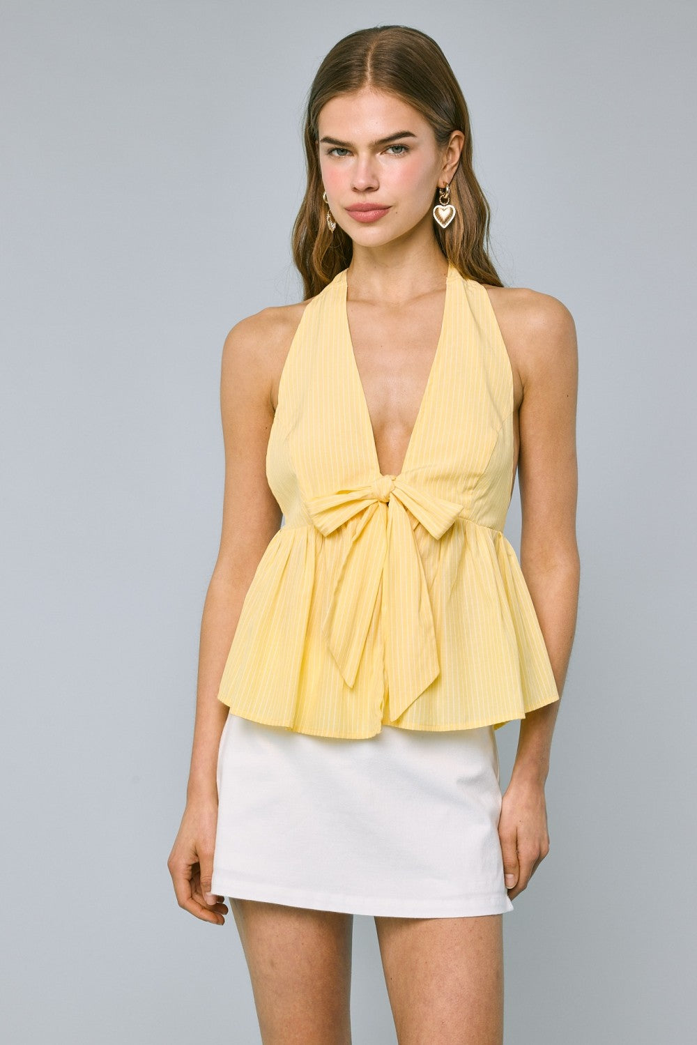Yellow Stripe Halter Top